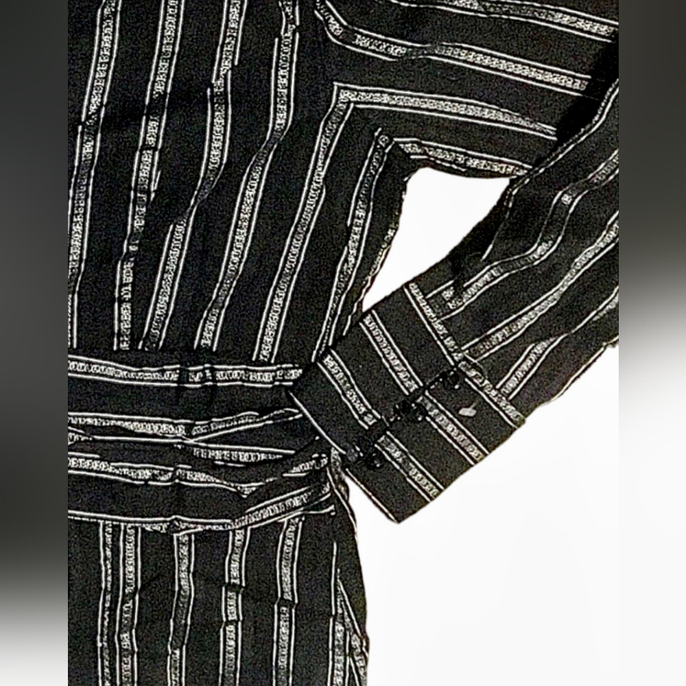 Vintage Gitano Fitted Button Down Black / Silver … - image 3